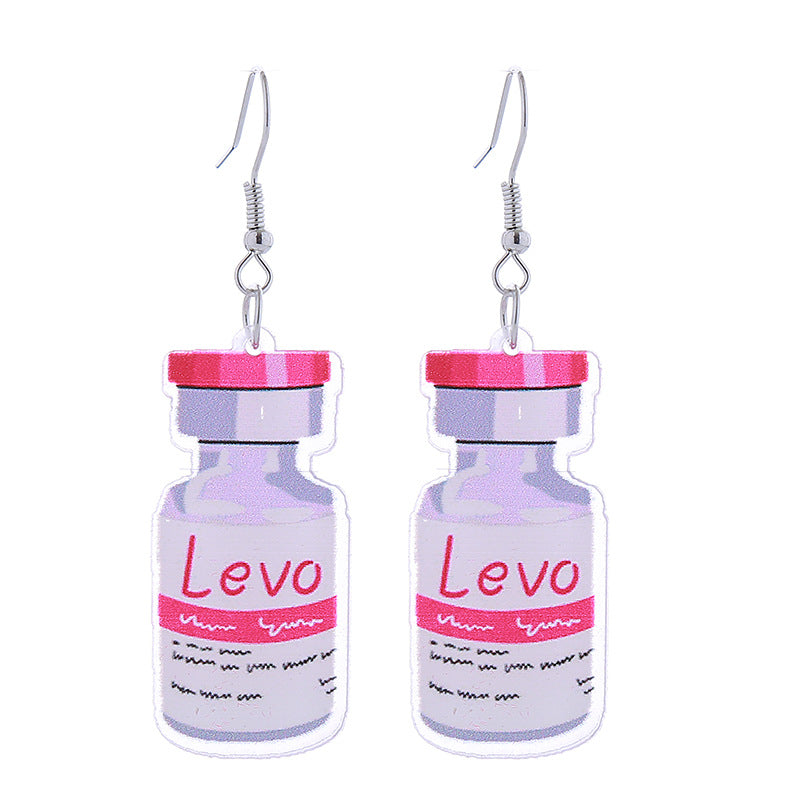 Alloy acrylic pink nurse uniform earrings MIC-ChouT050