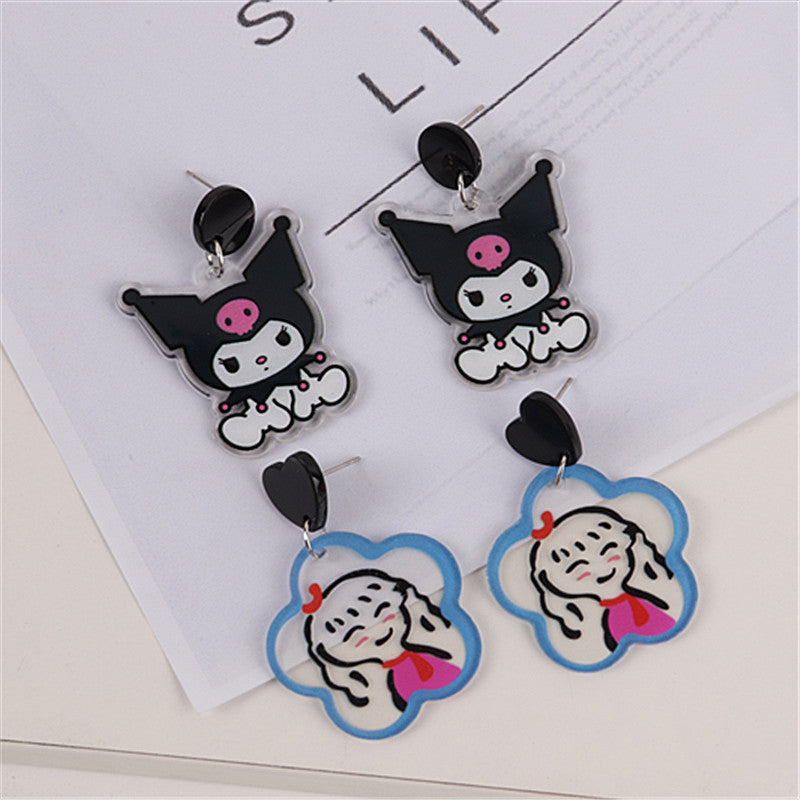 Acrylic Embossed Transparent Girl Earrings MIC-ChouD003