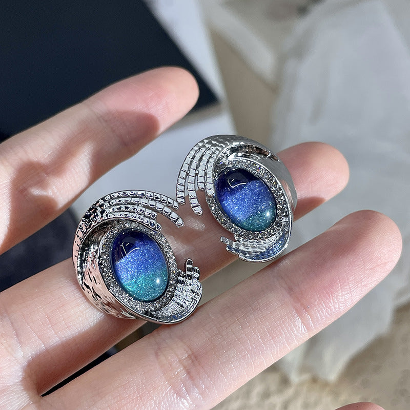 Alloy blue series earrings MYA-DieD001