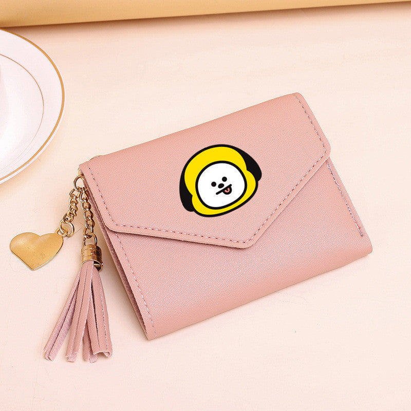 PU card bag tassel short wallet MIC-XingY015