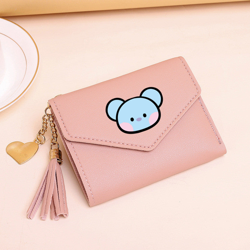 PU card bag tassel short wallet MIC-XingY016