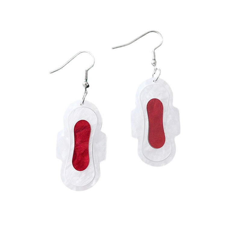 Acrylic fun sanitary napkins and earrings MIC-XueP162