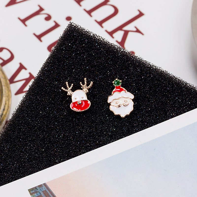 Alloy Santa Claus Asymmetric Earrings MYA-QingH019