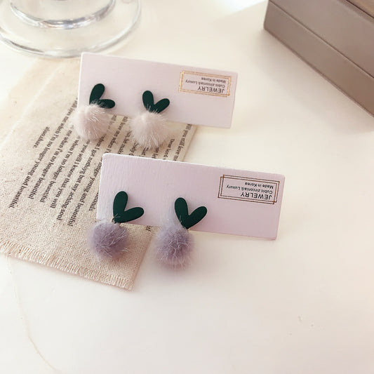 Alloy minimalist fur ball earrings (Minimo de Compra 2) MIC-XingS018