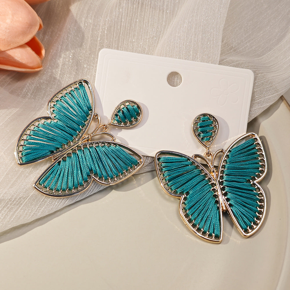 Alloy contrasting butterfly earrings MIC-MDD160