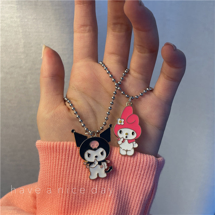 Necklaces Stainless Steel Round Bead Couple Necklaces New Cute Cartoon (M) Xinx002