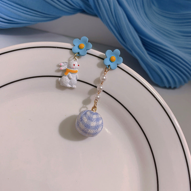 Alloy Blue Rabbit Earrings (Minimo de Compra 2) MIC-XingS010