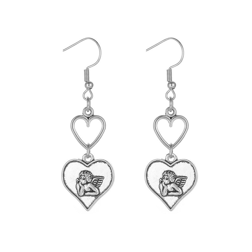 Alloy Hollow Heart Earrings (Minimo de Compra 2) MIC-YingM016