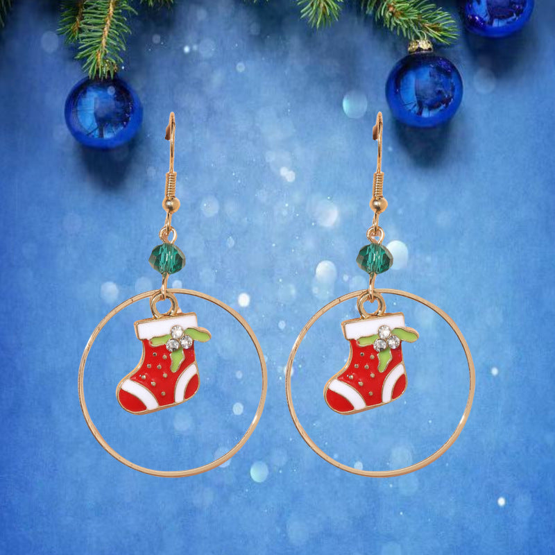 Acrylic Christmas Tree Wreath Earrings MIC-JunJ021