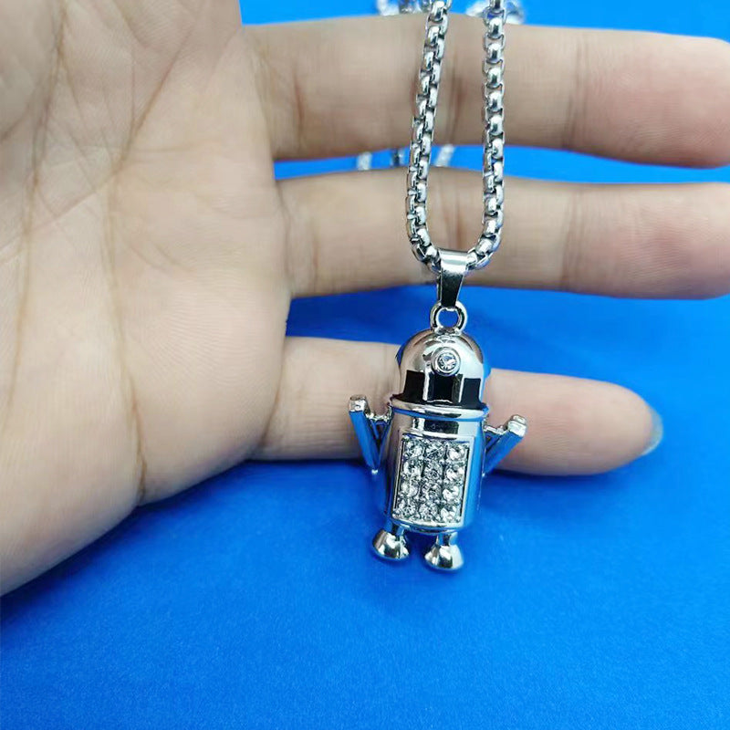 Stainless steel movable robot necklace (Minimo de Compra 2)  MYA-ZhongR008