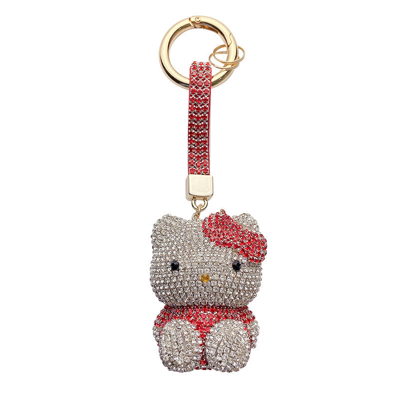 Diamond cartoon cat doll keychain  （Minimo de compra 2） MYA-LianX005