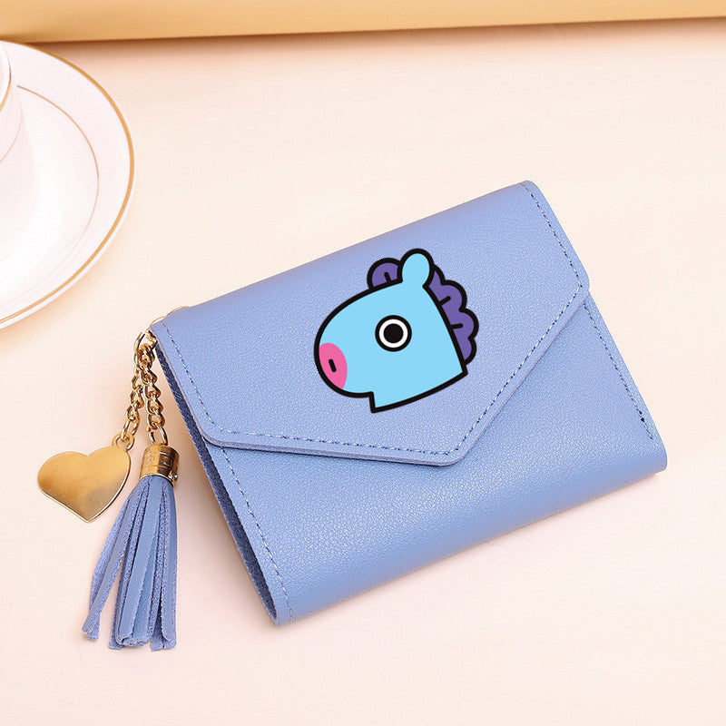 PU card bag tassel short wallet MIC-XingY015