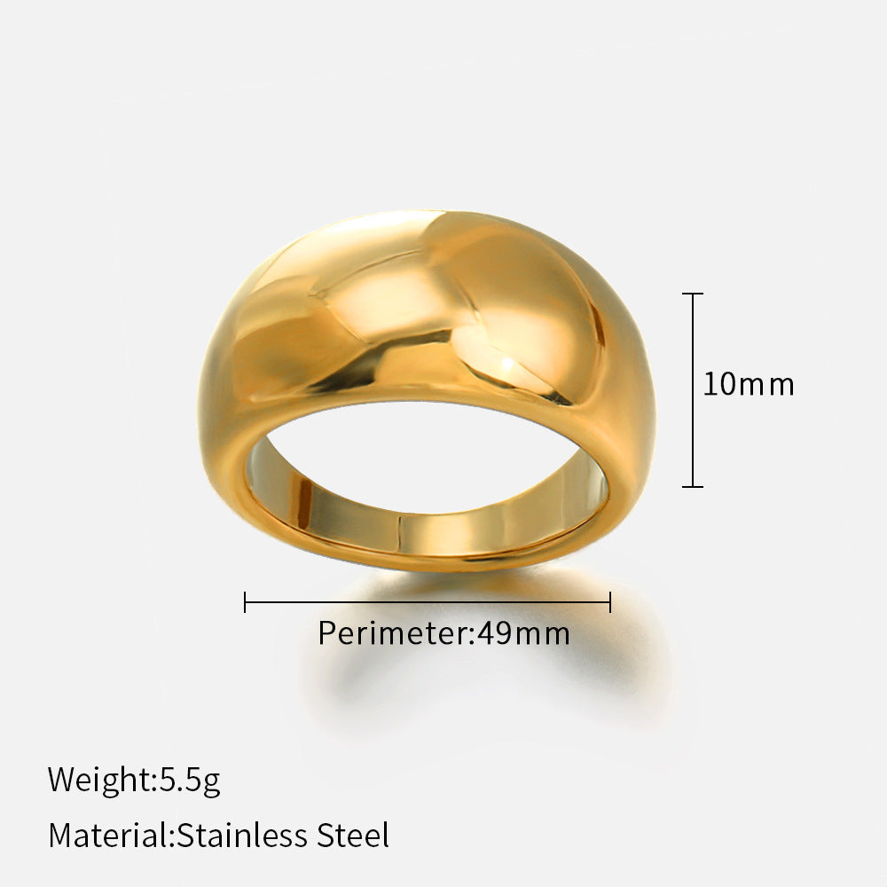 Gold-plated Stainless Steel Hoop Ring （Minimo de compra 2） MIC-chenH007