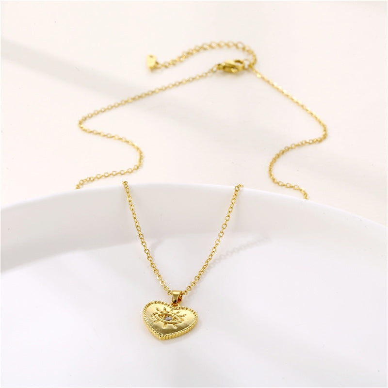 Stainless Steel Devil's Eye Love Necklace MYA-QingR018