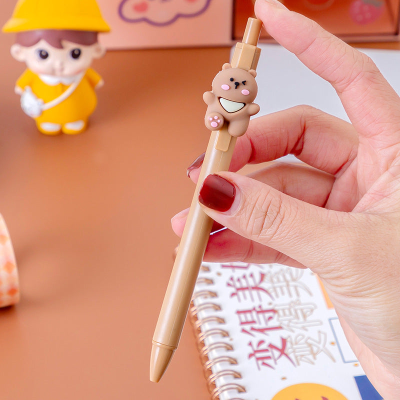 cartoon bear press plastic ballpoint pen LvJ004