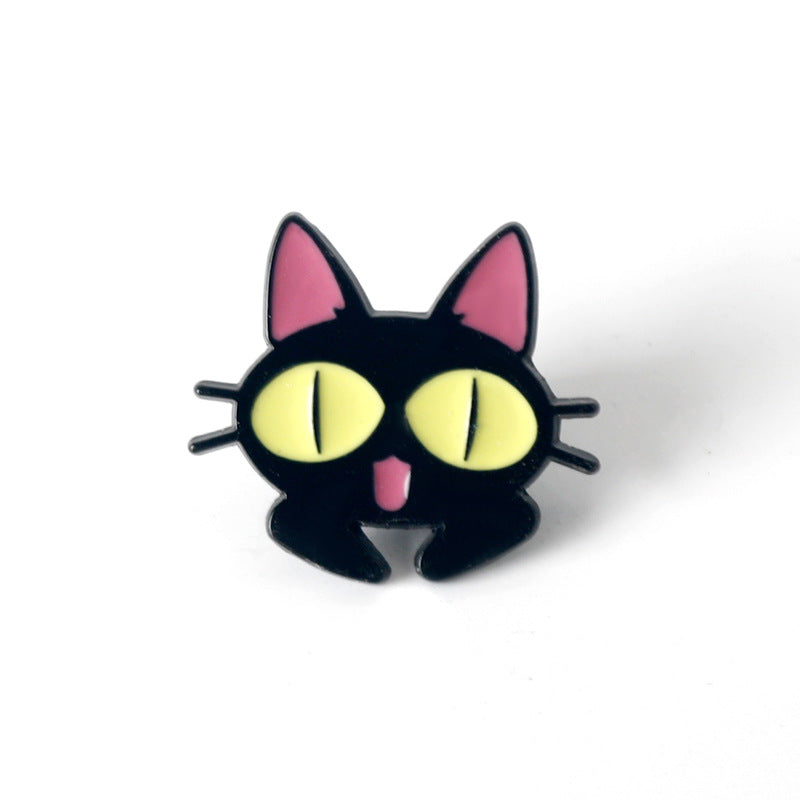 Alloy Fun Funny Black Cat brooch MIC-AiWen016