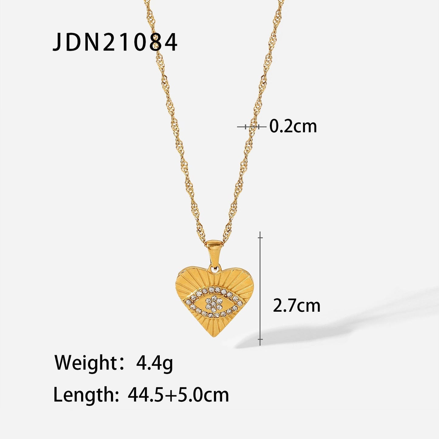 Stainless Steel Gold Plated Heart Necklace MIC-JieD008