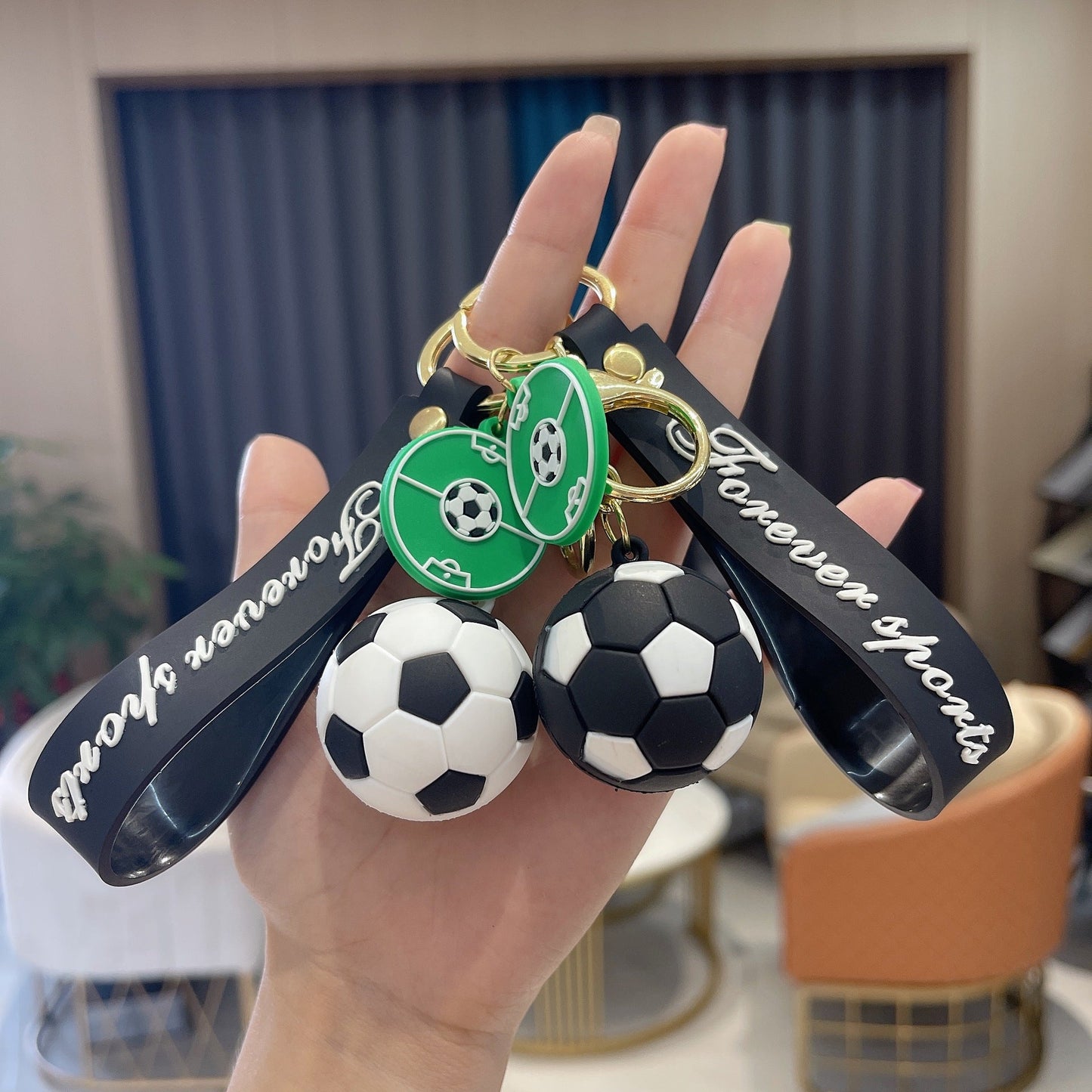 Keychain PVC Soft Rubber Football Souvenir Pendant Minimo de compra 2 AnG028