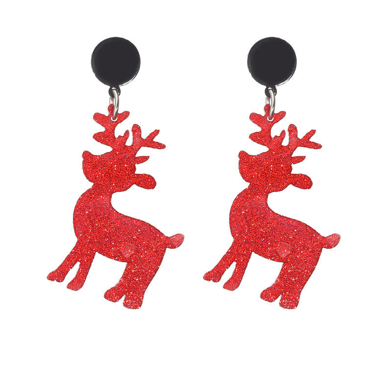 Acrylic Santa Claus Earrings  (Minimo de Compra 2) MYA-MiL007