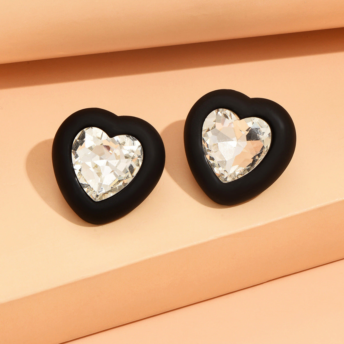 Alloy studded diamond flower heart-shaped earrings MIC-ShangH015