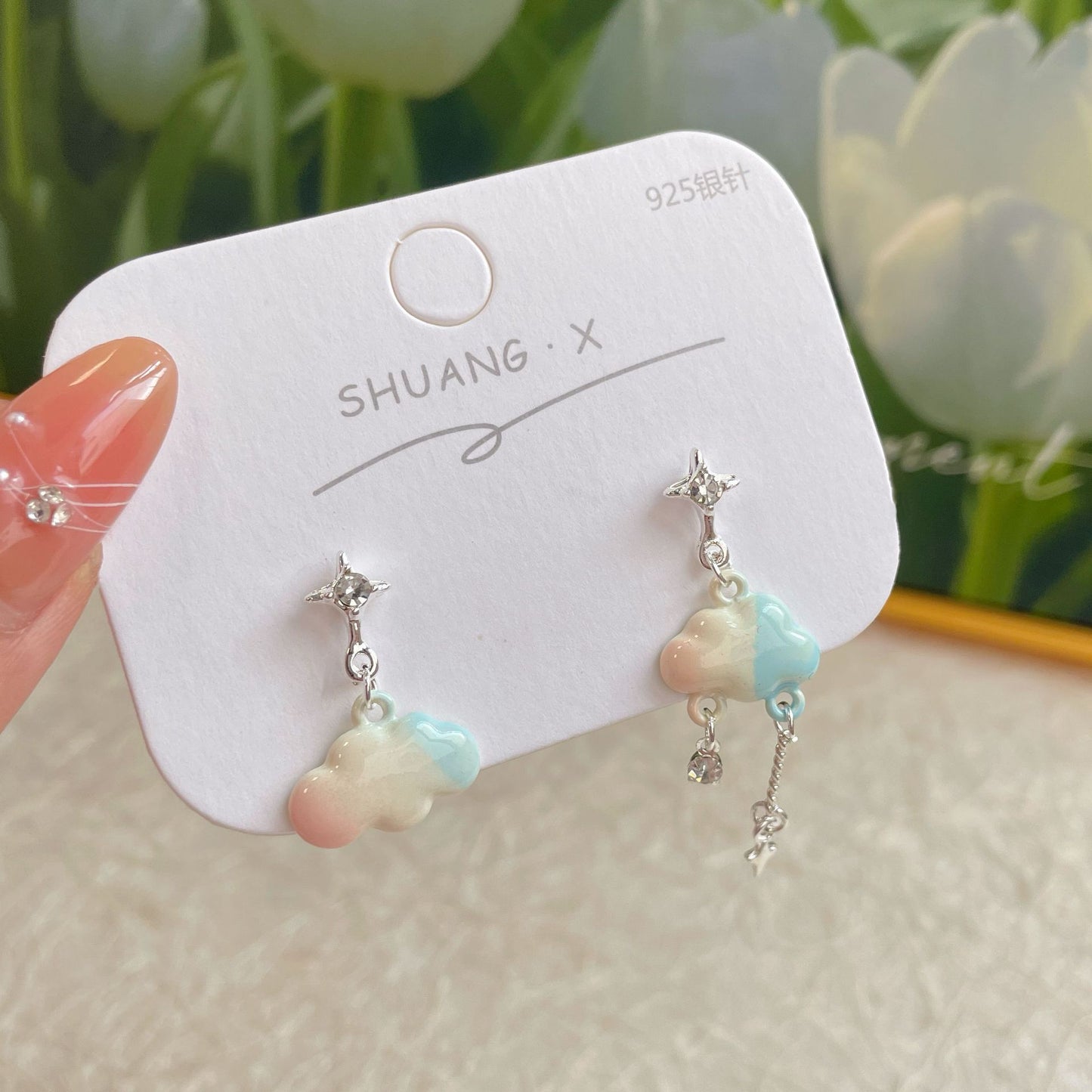 Alloy bow cloud earrings MIC-ShuangX047