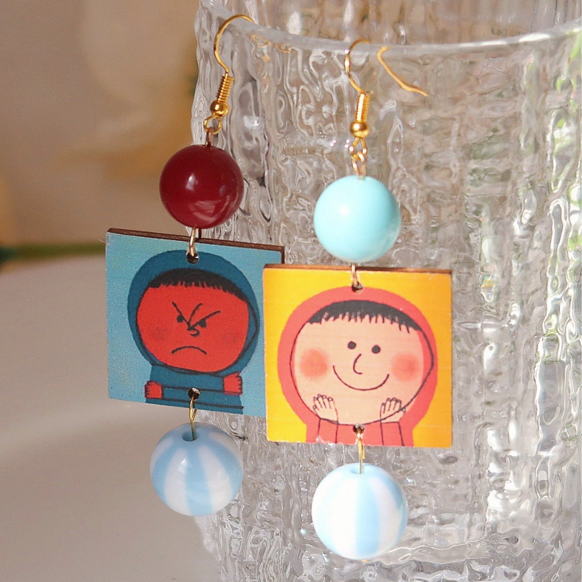 Alloy resin cartoon ugly and cute earrings (Minimo de compra 5) MYA-AoY007