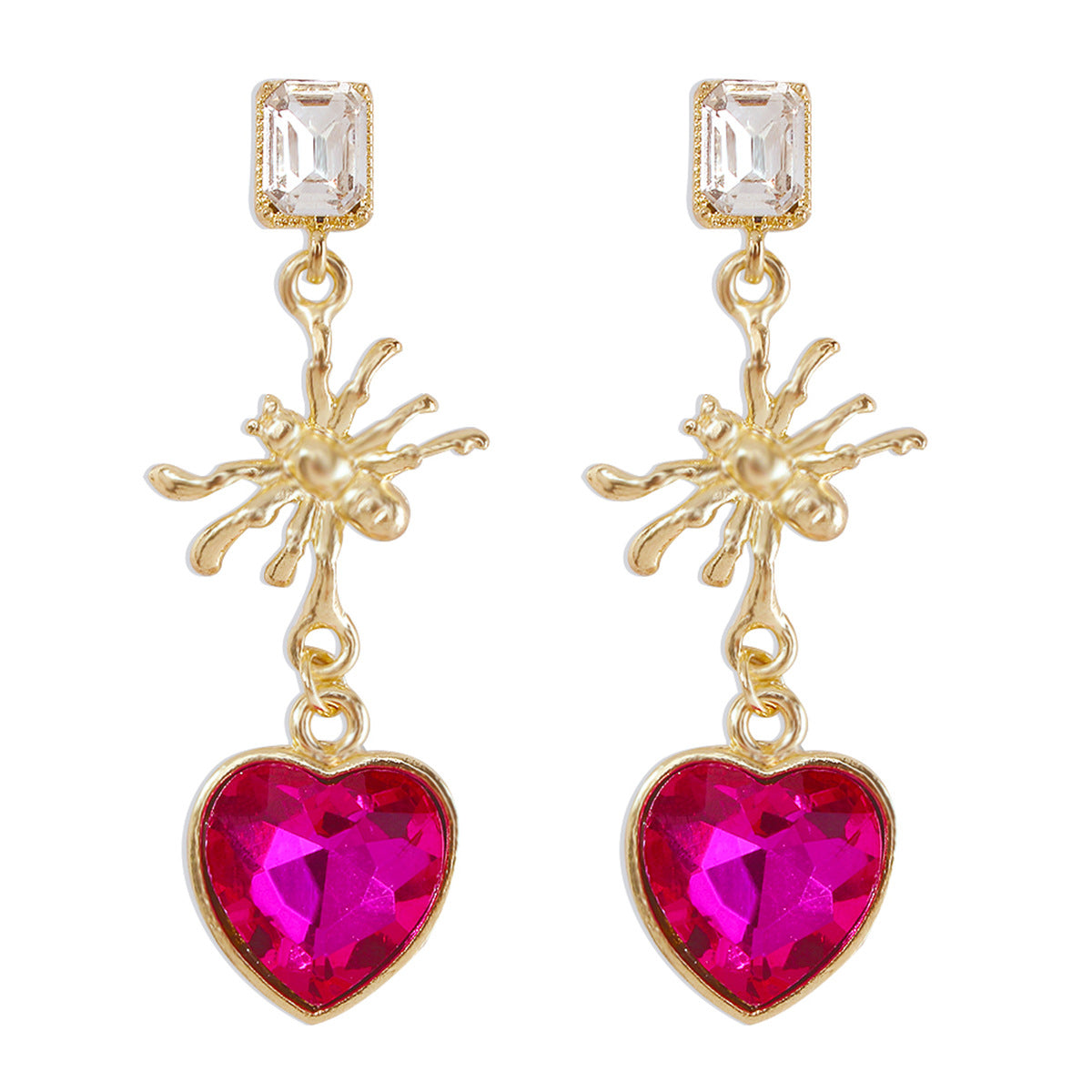 Ritch earrings, punk heart earrings MIC-QianD002