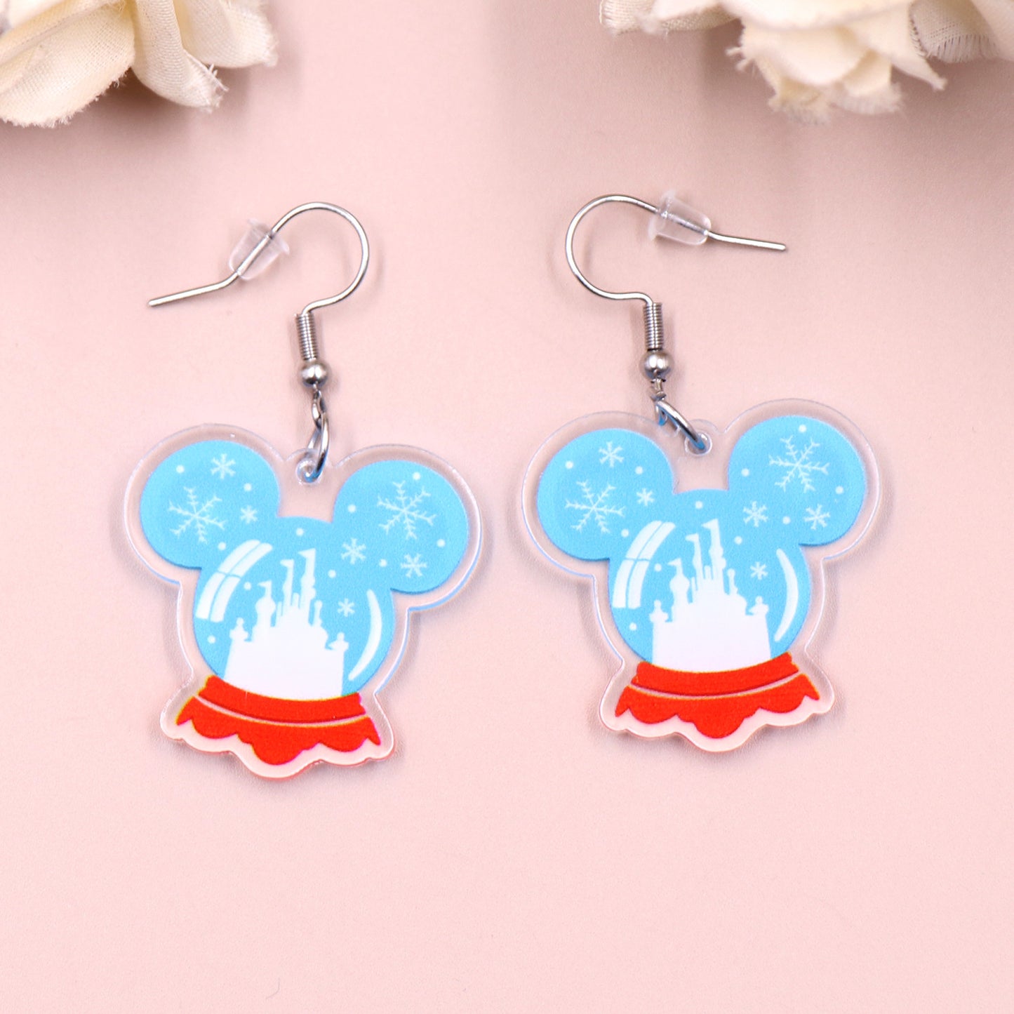 Acrylic Castle Crystal Ball Earrings (Minimo de compra 5) MIC-XiaoY032