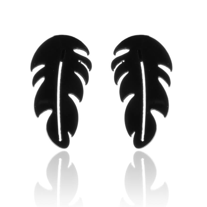 Stainless Steel Leaf Earrings SS010