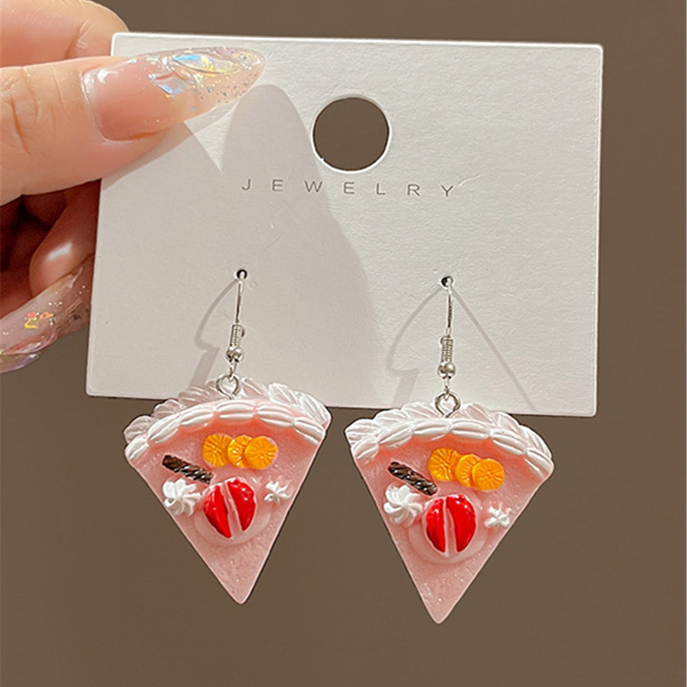 Acrylic Fruit Love Cake Earrings MIC-JianL017