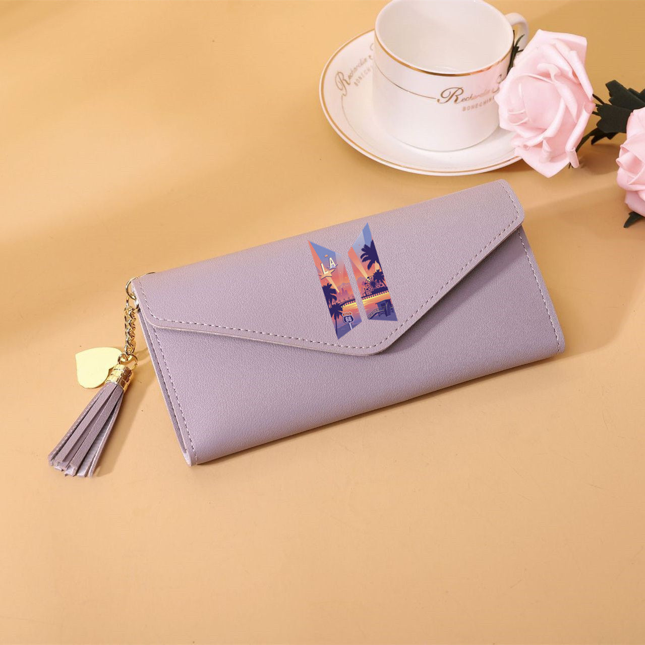 PU CITY series card bag tassel long wallet MIC-XingY014