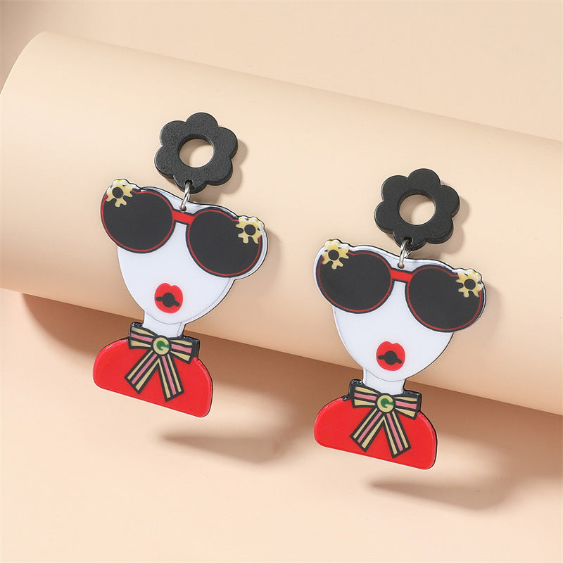 Acrylic cartoon character earrings (Minimo de compra 2) MIC-GanL030