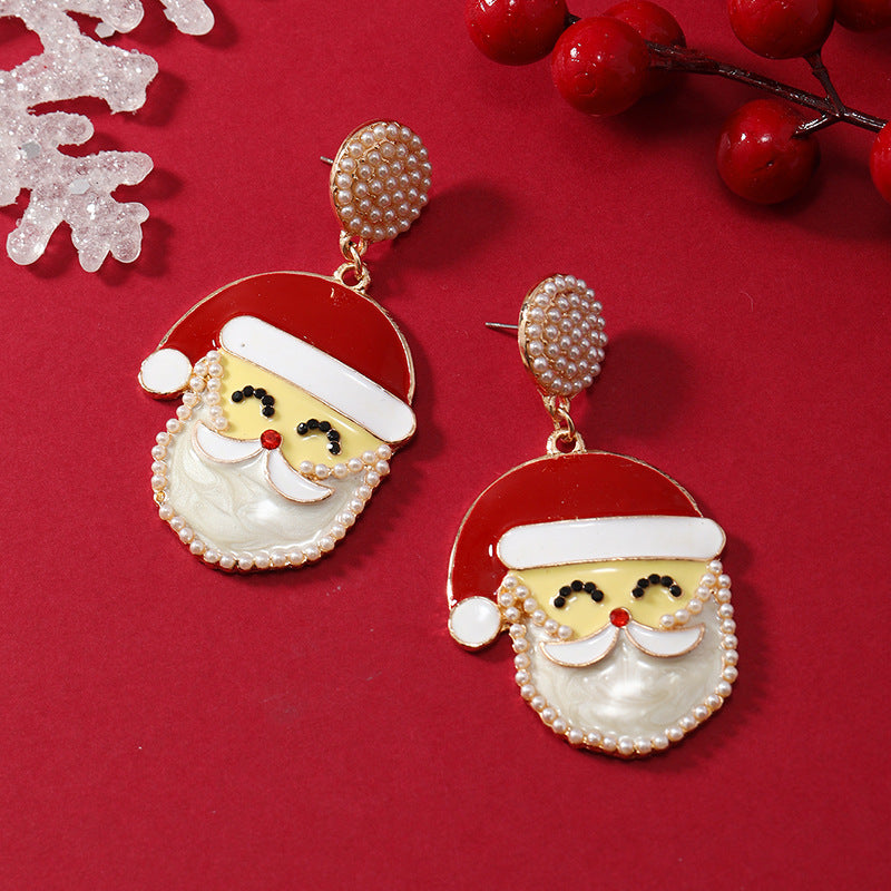 Alloy Christmas themed series earrings MYA-DuoH002