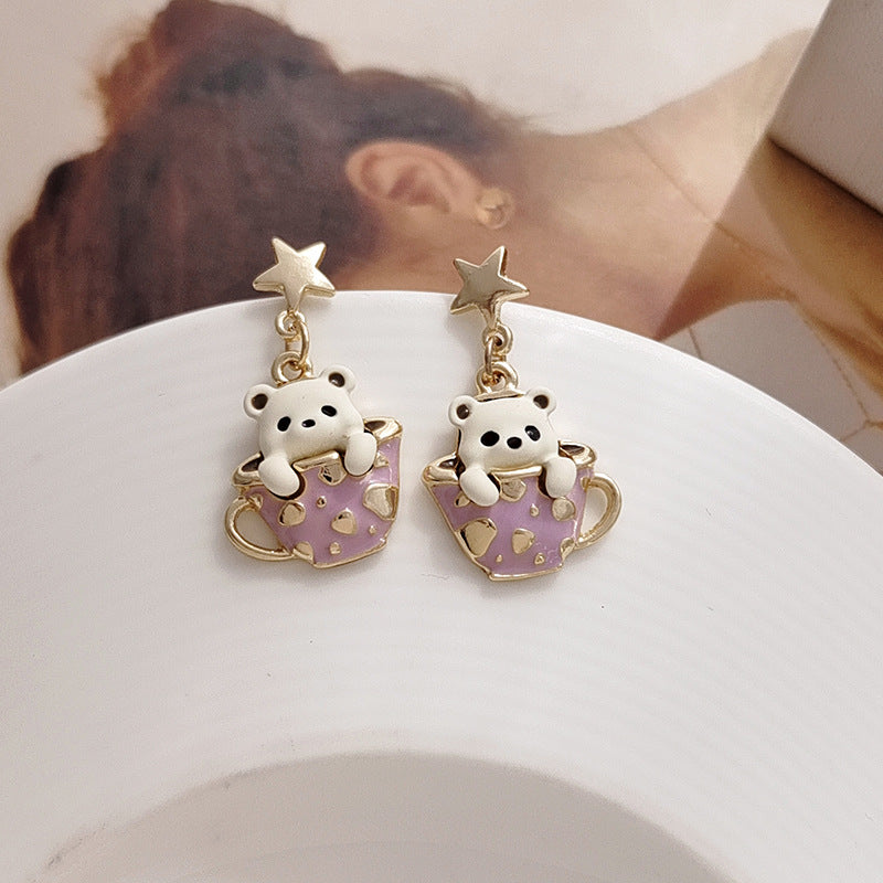 Alloy cute bear earrings MIC-BLD090