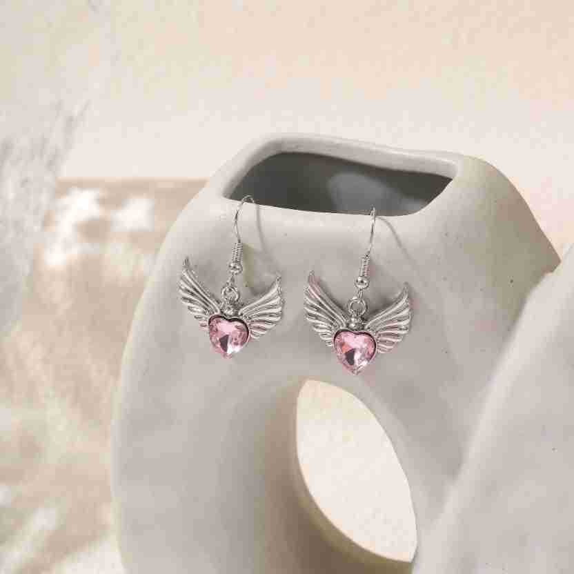 Alloy pink diamond girl earrings (Minimo de compra 2) MIC-KuL007