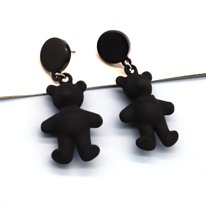 Acrylic Black Bear Earrings (Minimo de Compra 3) MIC-JueJ005