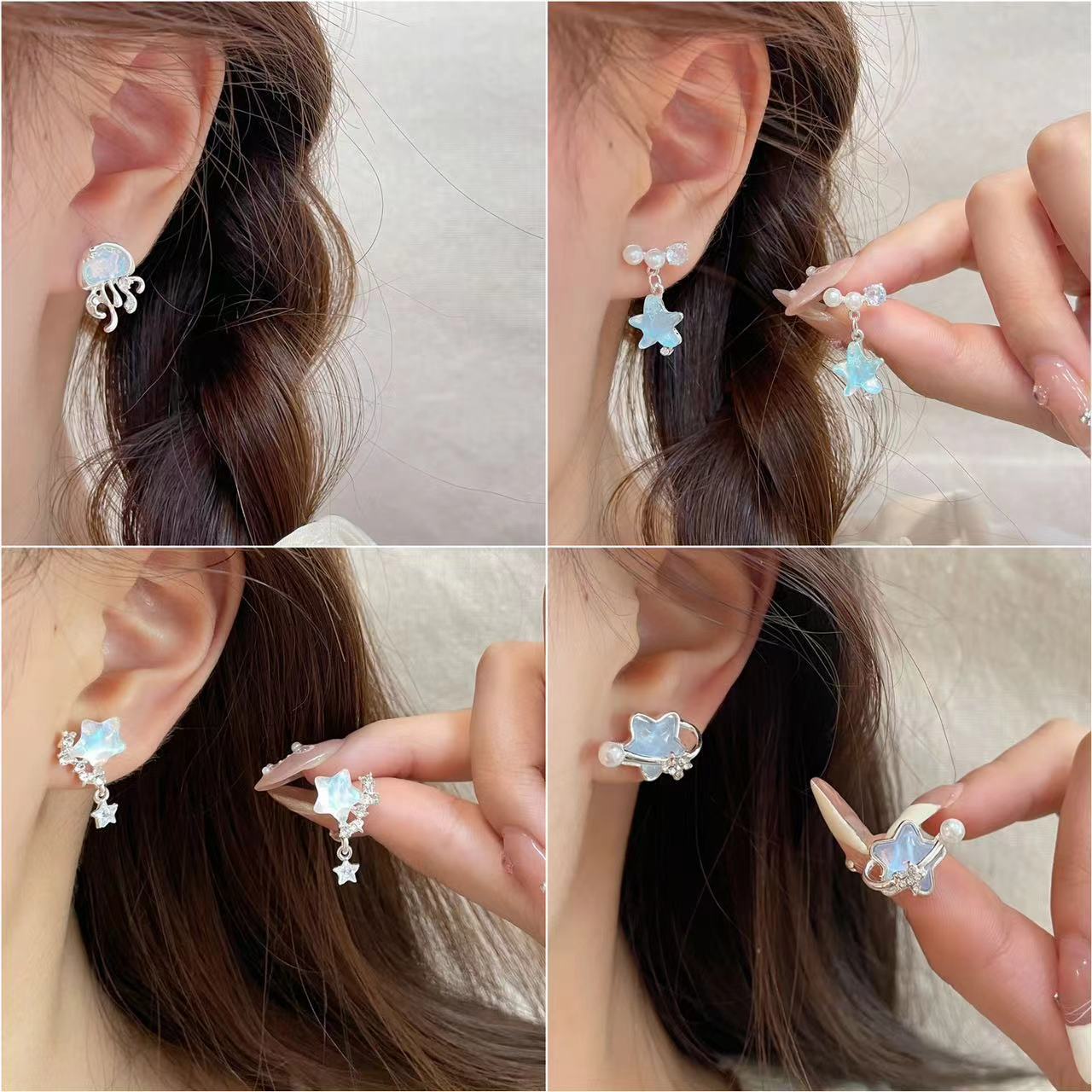 Alloy Ocean Series Blue Earrings MIC-ShuangX045