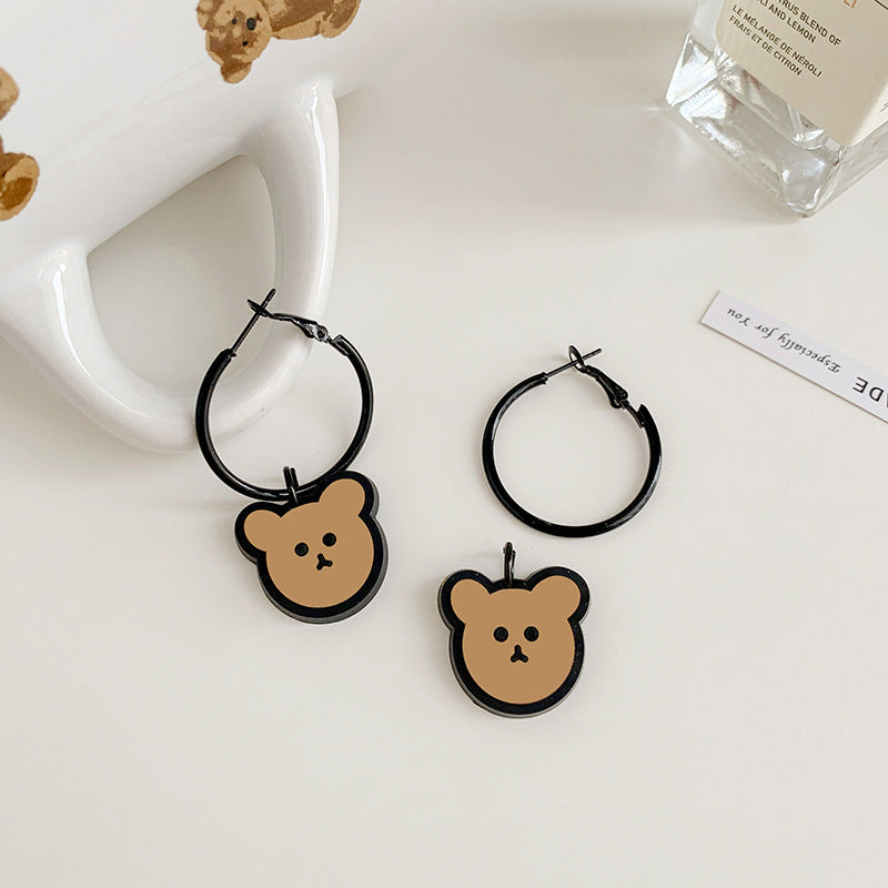 Resin Ring Bear Earrings (Minimo de Compra 2) MIC-JinK003