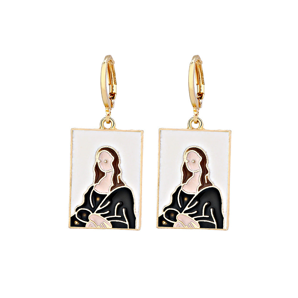 Acrylic Mona Lisa Earrings (Minimo de compra 2) MYA-YiD030