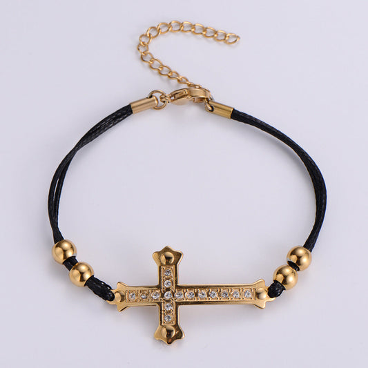 Stainless Steel Cross Bracelet Minimo de compra 3  MIC-AML006