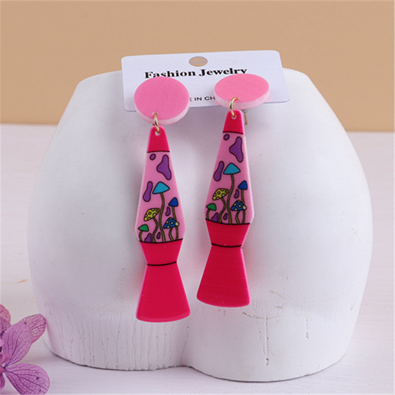 Acrylic Dyed Colorful Eye Vase Earrings MIC-ChouD008