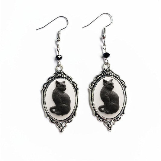 Alloy Black Cat Earrings MIC-AnM003