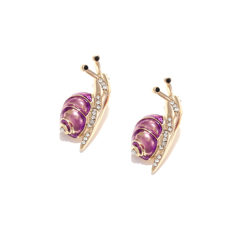 Alloy Diamond Snail Earrings MIC-ManY043