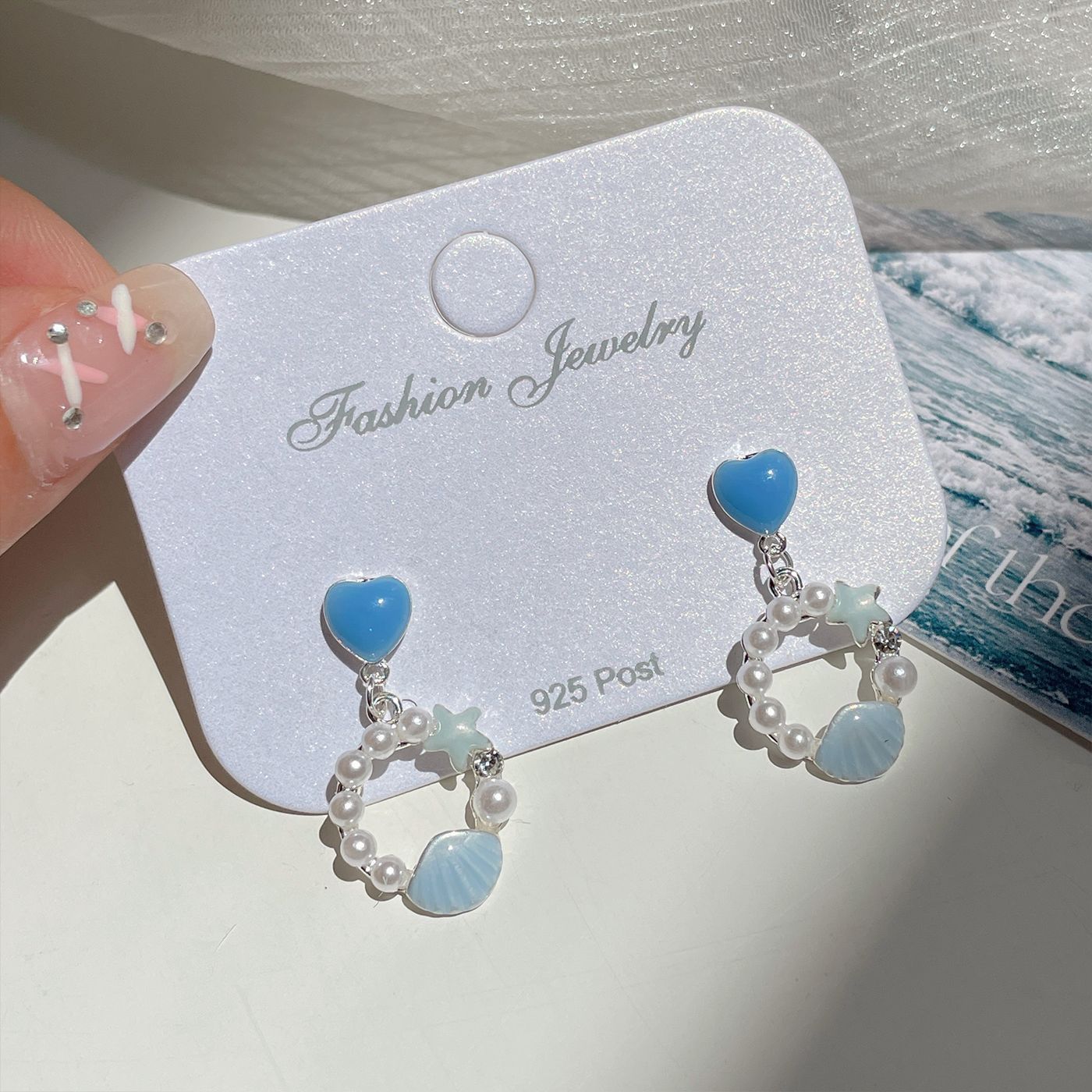 Alloy Ocean Series Blue Earrings MIC-ShuangX045