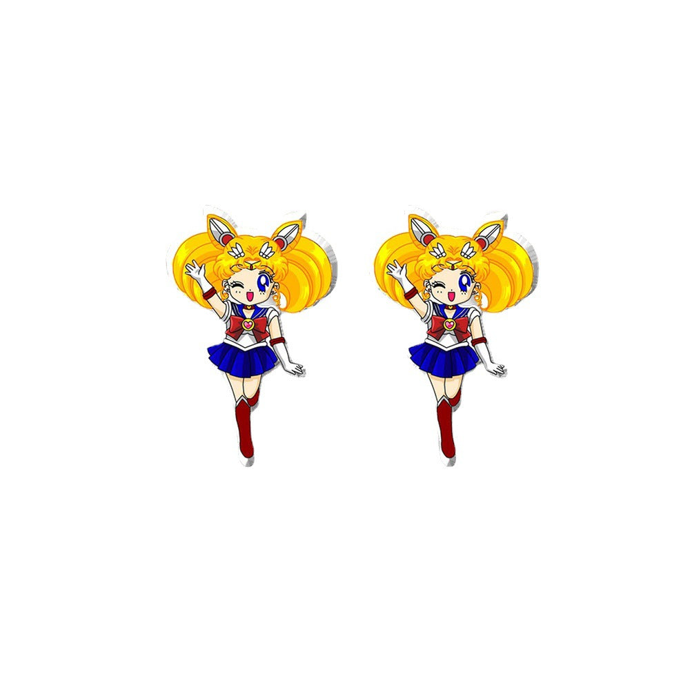 Alloy cartoon beautiful girl warrior earrings (Minimo de compra 5) MYA-XiangL083