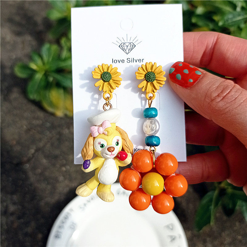 Alloy cartoon cute Duffy bear earrings MYA-XingJ071