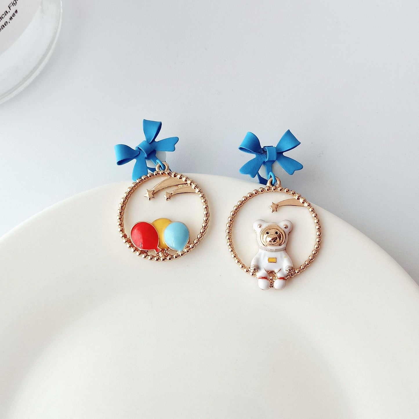 S925 Silver Needle Alloy Enamel Paint Bow Earrings (Minimo de compra 2) YKT001