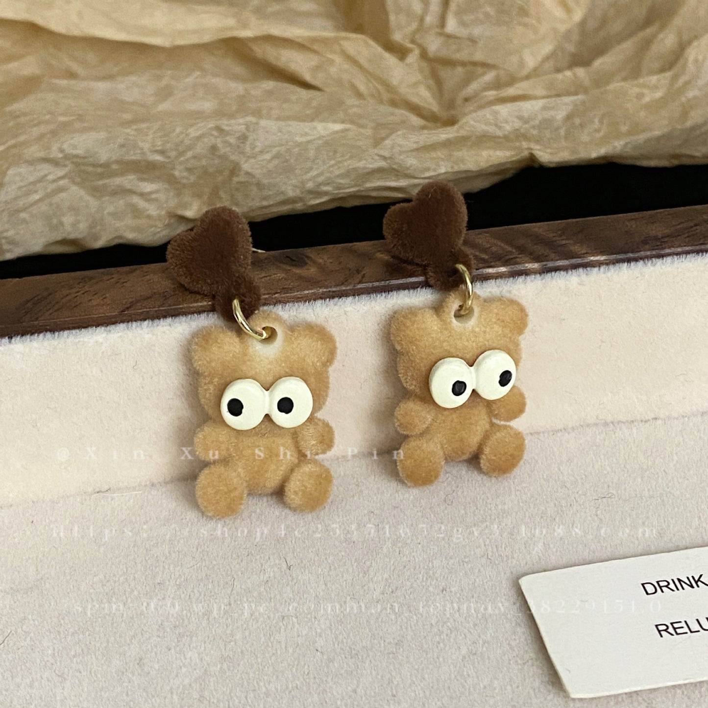 Alloy funny big eyed bear plush earrings (Minimo de Compra 2) MIC-XinXu011