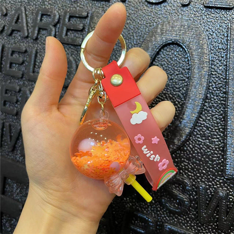 Keychains PVC Acrylic Hardware Cute Cartoon Drift Bottle Lollipop (M) MOQ≥2 JWE-KC-MeiY011