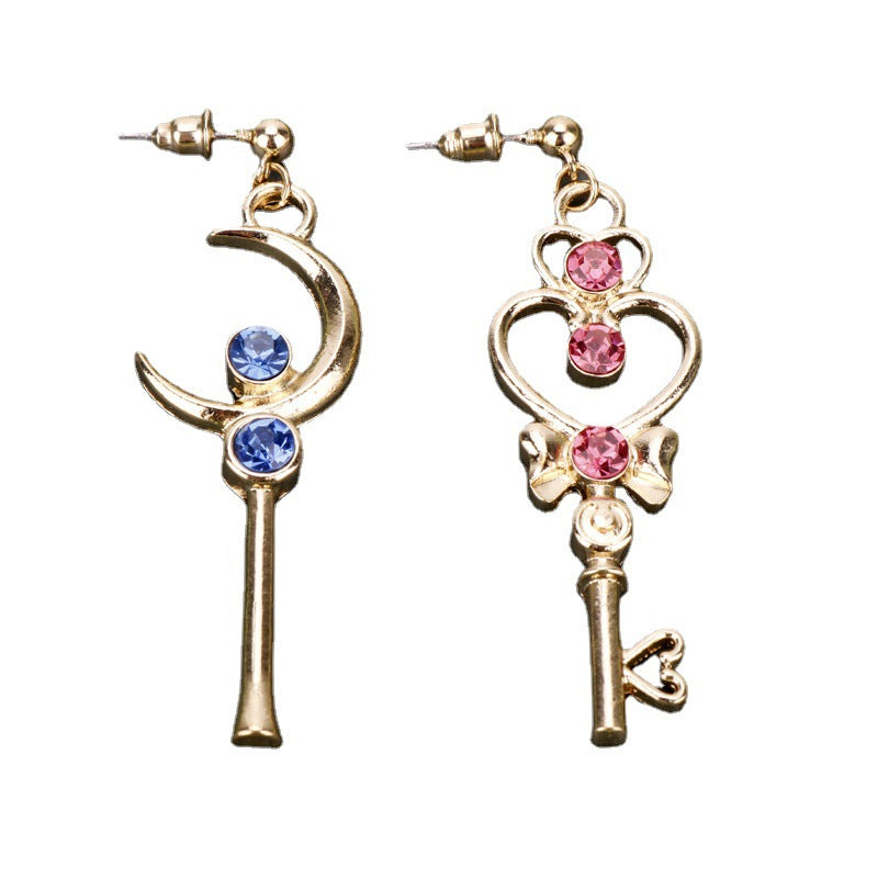 Alloy Beauty Girl Warrior Key Earrings (Minimo de Compra 2)  MIC-MingX001